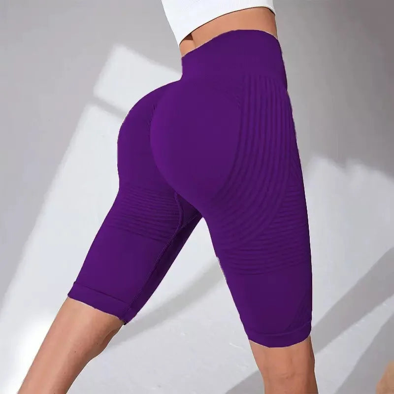 Leggings court de fitness yoga, effet push-up