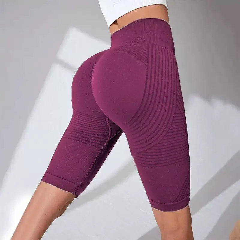 Leggings court de fitness yoga, effet push-up