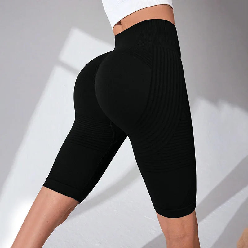 Leggings court de fitness yoga, effet push-up