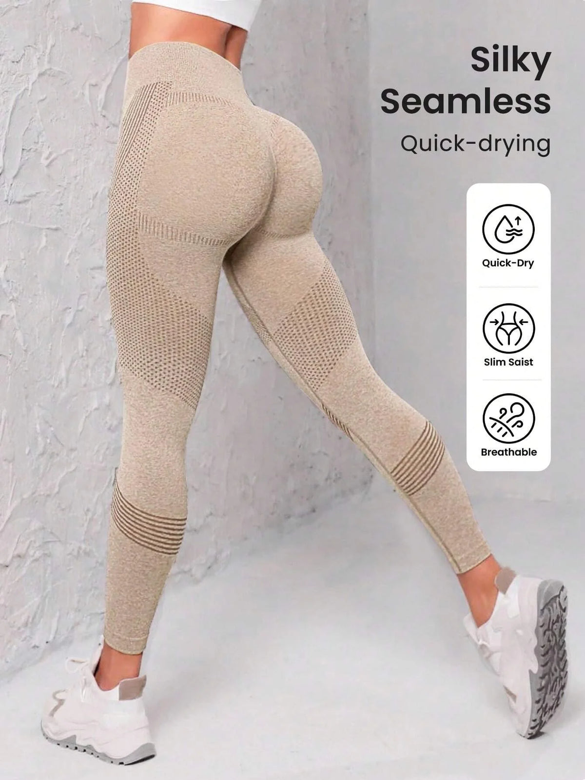 Leggings de sport à large ceinture sans couture