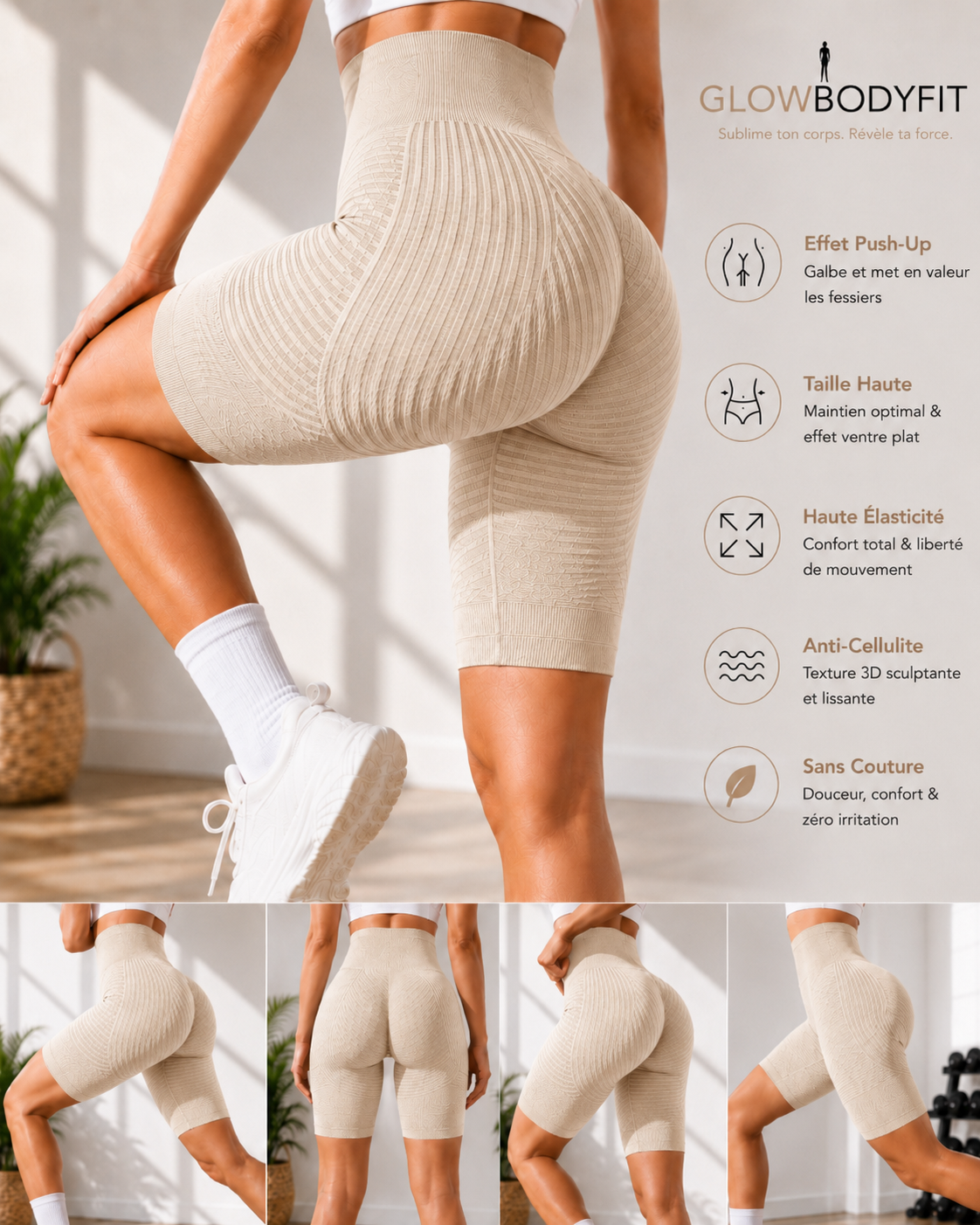 Legging Court de Fitness Yoga