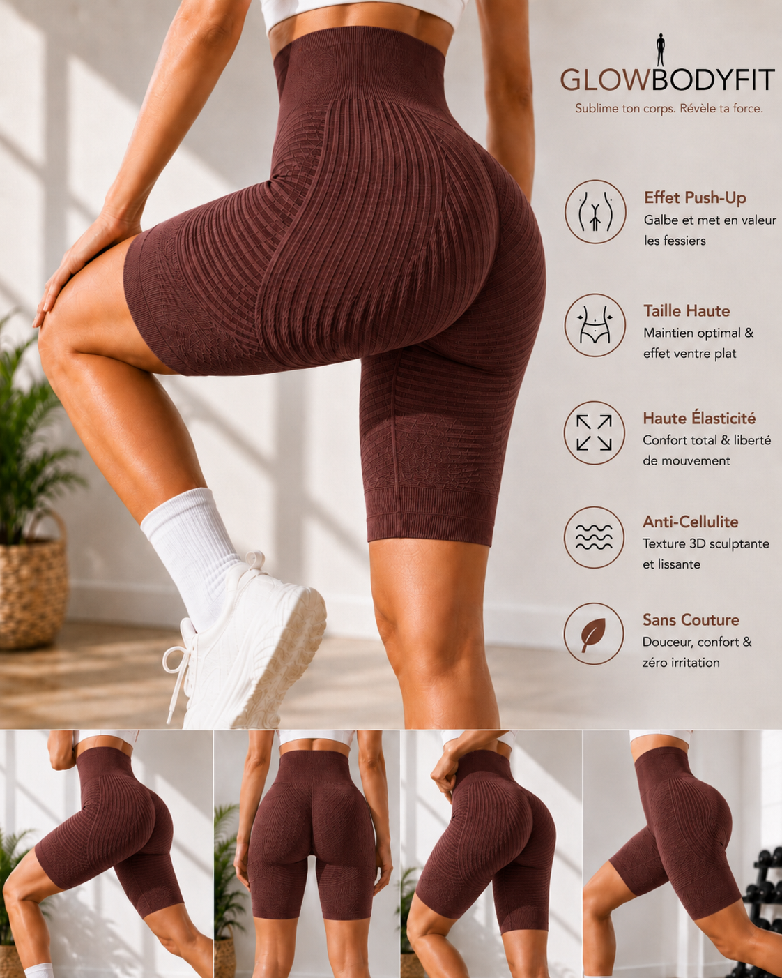 Legging Court de Fitness Yoga