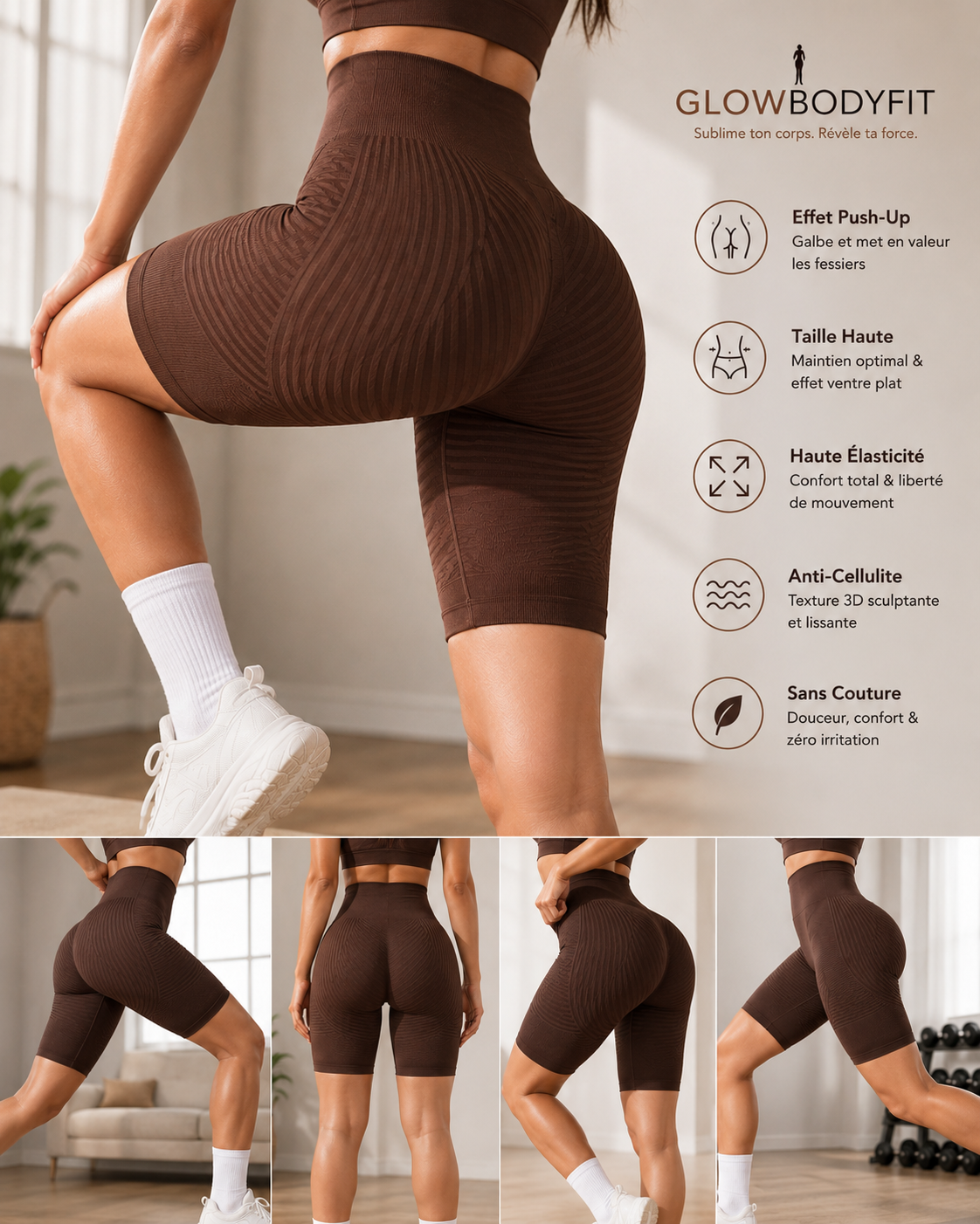 Legging Court de Fitness Yoga