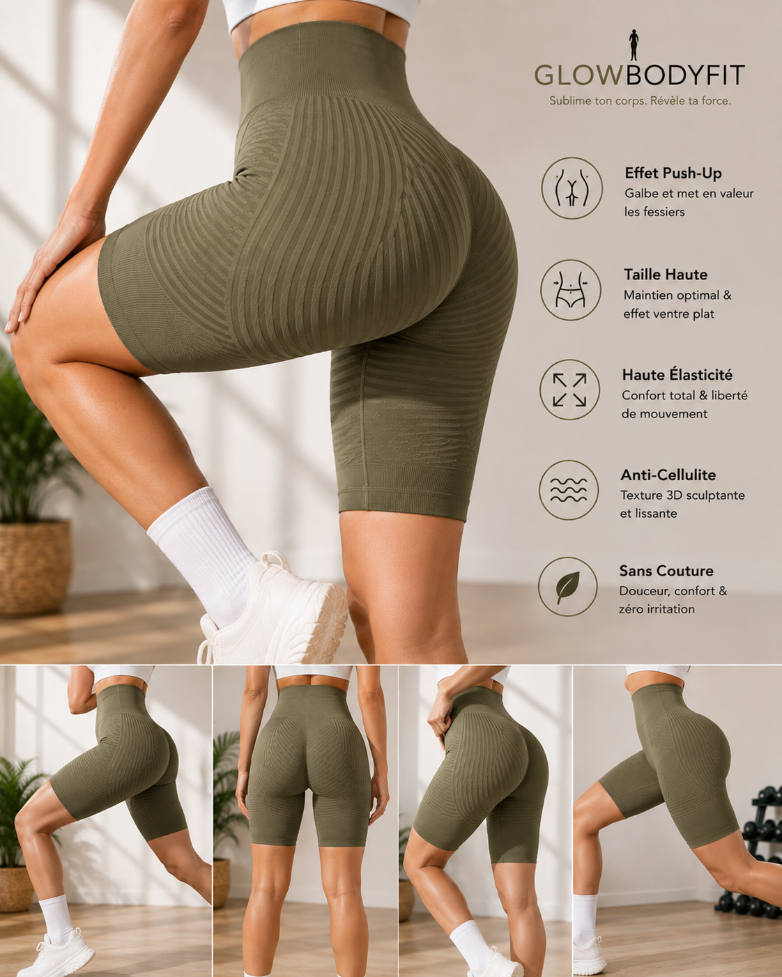 Legging Court de Fitness Yoga